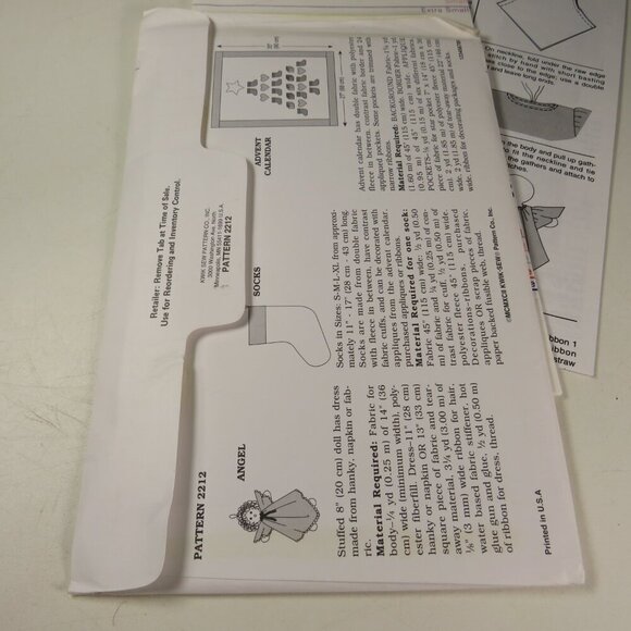 Kwik Sew 2212 Sewing Pattern NEW UNOPENED Christmas Advent Calendar - Picture 3 of 8